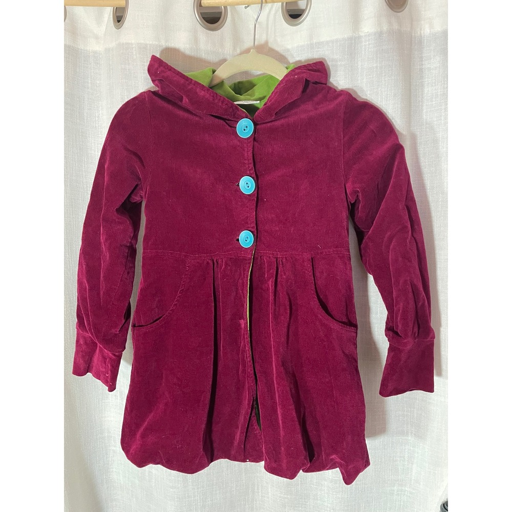 Keedo Girls Hooded Corduroy Coat Jacket Purple Blue Buttons‎ X Large